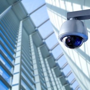 Security CCTV camera in office building